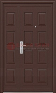 Коричневая железная тамбурная дверь ДТМ-37 в Ногинске