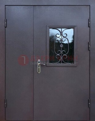 Тамбурная дверь Порошок со стеклом и ковкой ДТМ-48 в Ногинске