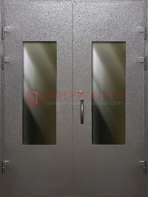 Серая тамбурная дверь со стеклянными вставками ДТМ-8 в Ногинске
