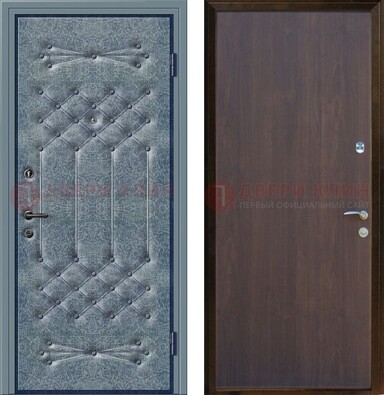 Серая металлическая дверь с винилискожей ДВ-35 в Ногинске