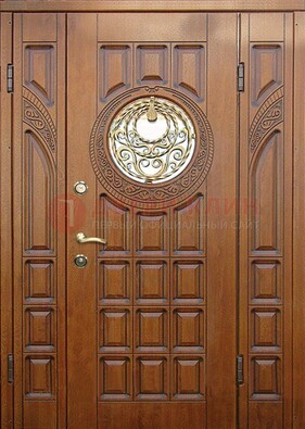 Металлическая филенчатая дверь с виноритом ДВТ-191 в Ногинске
