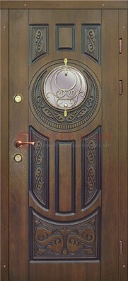Одностворчатая входная дверь с виноритом и стеклом ДВТ-193 в Ногинске