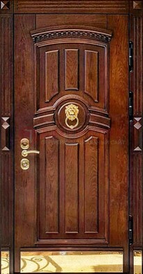 Входная дверь с виноритом в коричневом цвете ДВТ-236 в Ногинске