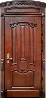 Темная стальная дверь с виноритом и фрамугой ДВТ-238 в Ногинске