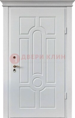 Белая уличная дверь с виноритом для дома ДВТ-247 в Ногинске
