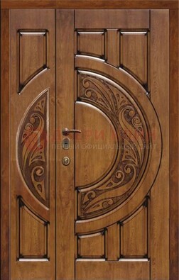 Коричневая входная дверь с виноритом ДВТ-5 в Ногинске