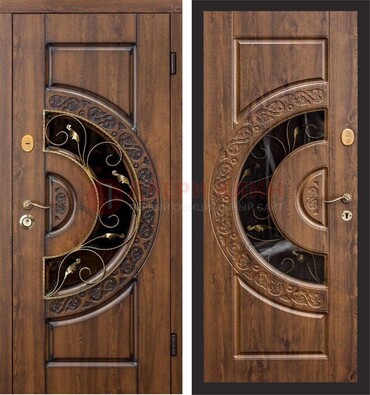 Металлическая дверь с виноритом и панелью Золотой Дуб ДВТ-71 в Ногинске