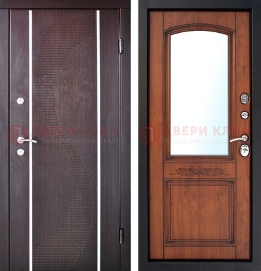 Входная дверь с МДФ и МДФ внутри с зеркалом ДЗ-88 в Ногинске