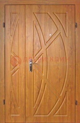 Полуторная металлическая дверь с МДФ золотой дуб ПЛ-17 в Ногинске