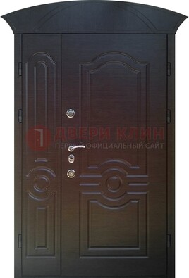 Темная полуторная железная дверь МДФ с узором ПЛ-22 в Жуковском
